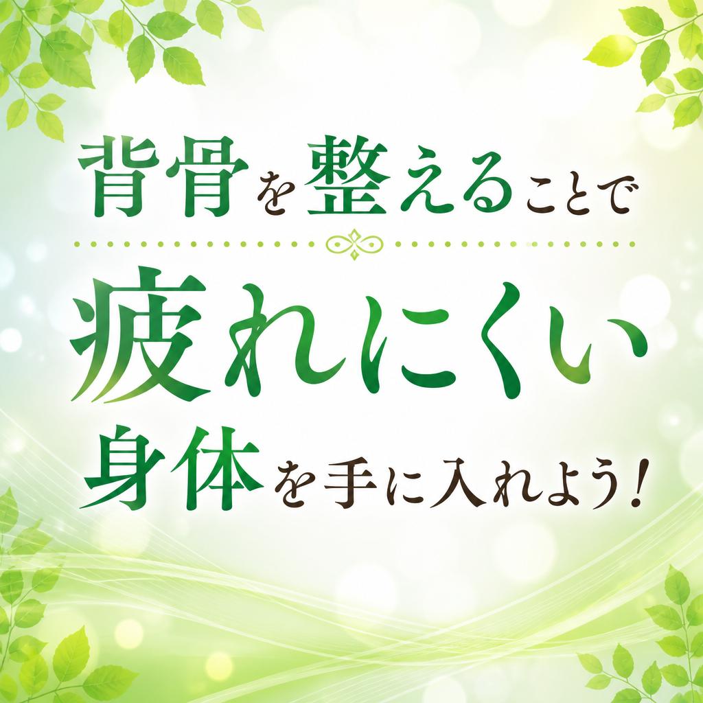 背骨を整えることで疲れにくい身体を手に入れよう！