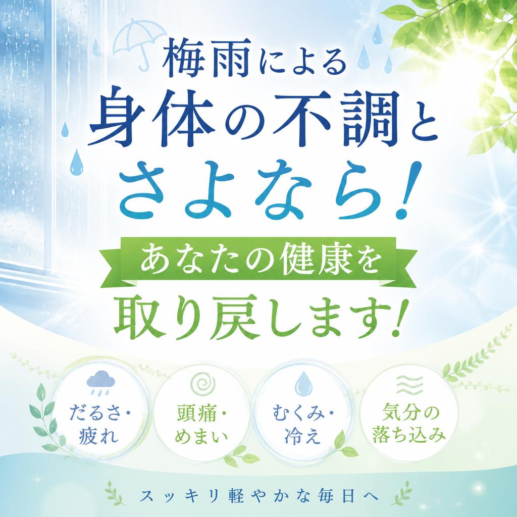 梅雨による身体の不調とさよなら！　あなたの健康を取り戻します！